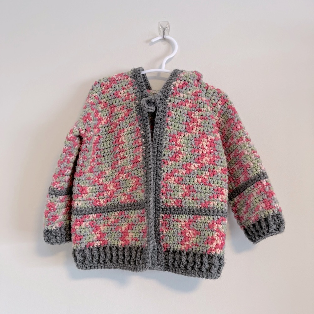 Hand knit boho style cardigan